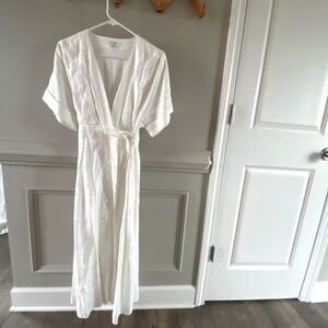 Equipment Femme Womens Linen White Midi Dress - Size 4